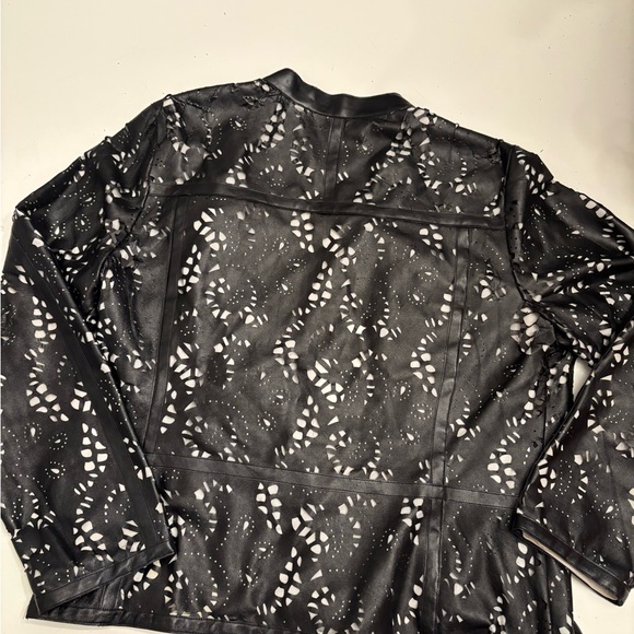 Chicos Perforated Faux Leather Jacket. Size 1 - Picture 2 of 9